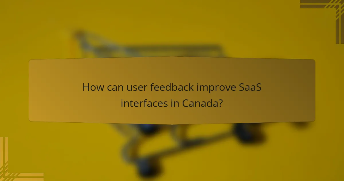 How can user feedback improve SaaS interfaces in Canada?