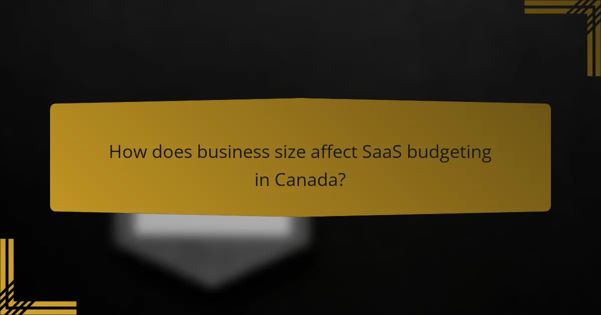 How does business size affect SaaS budgeting in Canada?