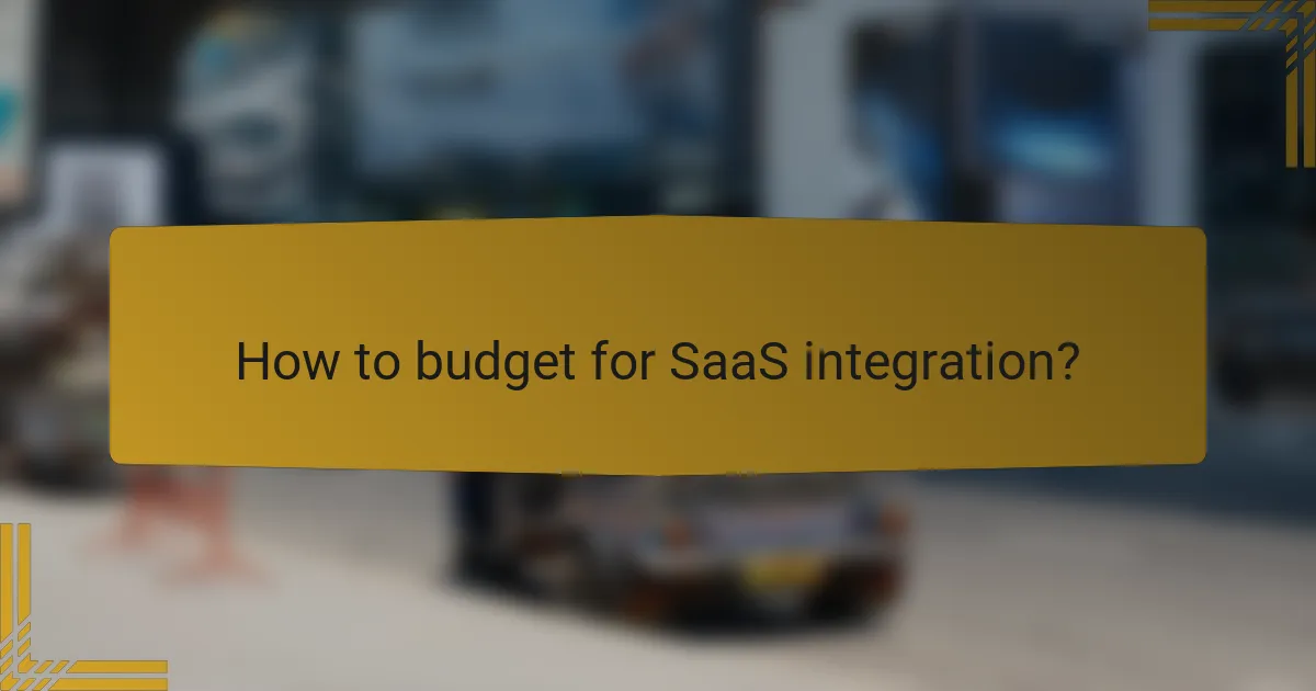How to budget for SaaS integration?