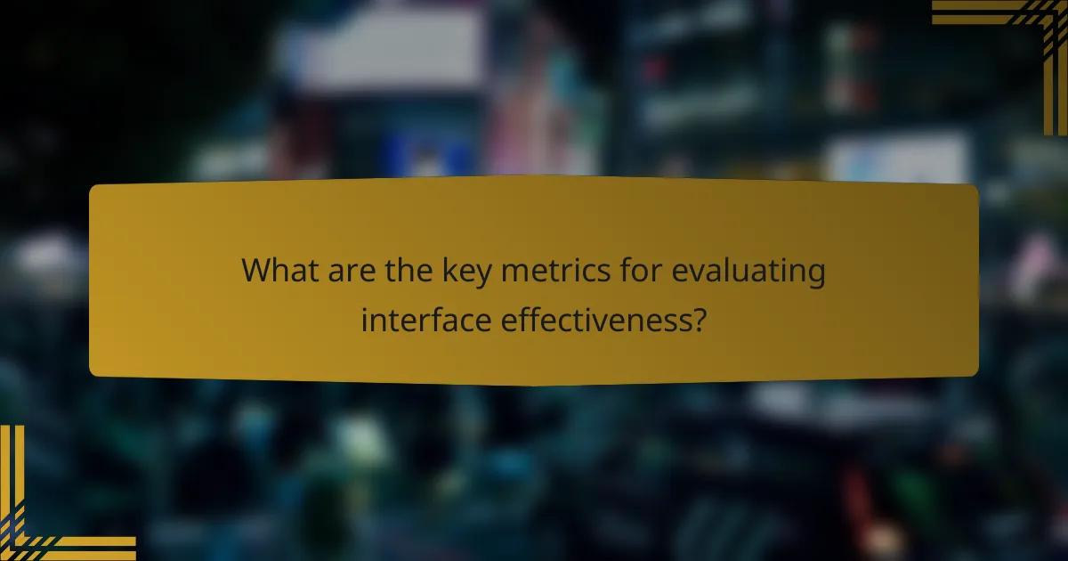 What are the key metrics for evaluating interface effectiveness?
