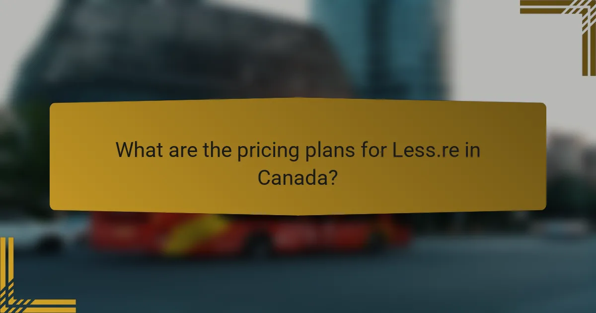 What are the pricing plans for Less.re in Canada?