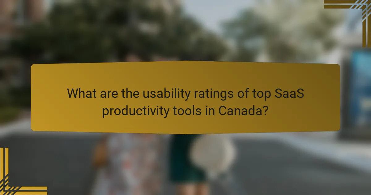 What are the usability ratings of top SaaS productivity tools in Canada?