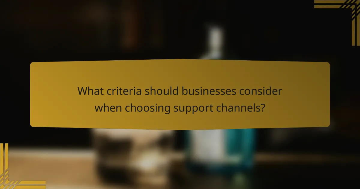 What criteria should businesses consider when choosing support channels?