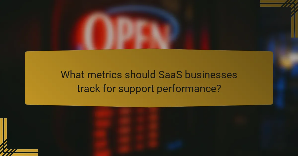 What metrics should SaaS businesses track for support performance?