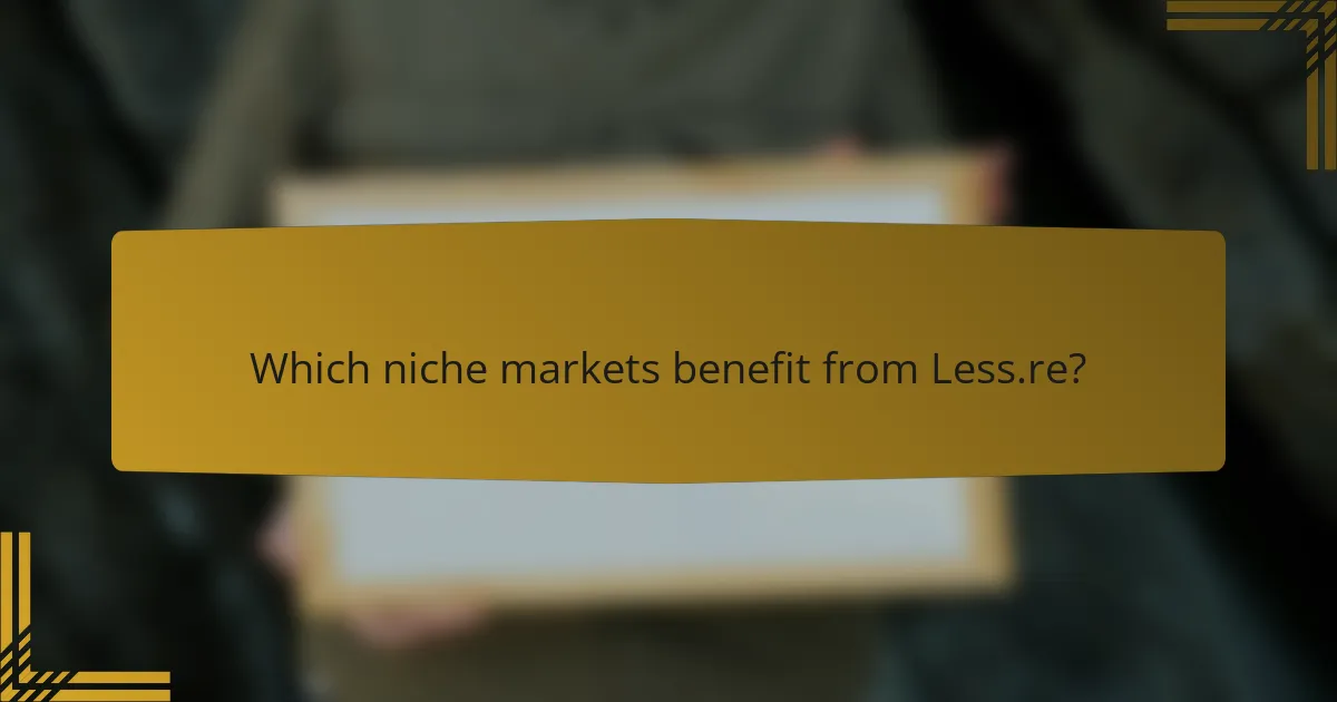 Which niche markets benefit from Less.re?